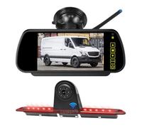 EnruigeOK Caméra de recul sans fil pour Mercedes Sprinter W906 W907 VW Crafter Van Full HD 1080p avec lampe LED (support ventouse)