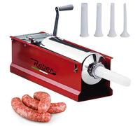 Reber Poussoir à saucisse professionnel 8950N – 5 kg – Acier verni et tube inox – Rouge et argent