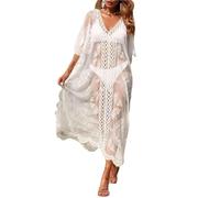 ENSDIEPLS Blouse de plage portefeuille, Robe de plage en dentelle for femmes, Cover-Up for bikini, en Polyester(Type 7)