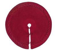 ENSDIEPLS Cache-Pied pour Sapin de Noël Jupe de Sapin de Noël Rustique épaisse en Tricot torsadé de 122 cm (48 Pouces) for décorations et fêtes de Fin d'année(Rosso)