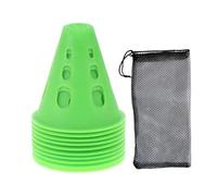 ENSDIEPLS Cônes d'entraînement Sportif, Pack Multicolore de 10 cônes d'entraînement à roulettes Coupe-Vent for agilité Skateboard Slalom(Green)