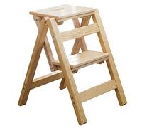 ENSDIEPLS Escabeau Pliant, Chaise Tabouret échelle 2 marches Pliable en Bois Multicolore(White)
