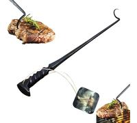 enseak BBQ Food Flipper, Food Flipper and Meat Hook, BBQ Food Turner,Grill Outdoor Zopf Flip Gabel, Outdoor Grill Tragbare Grills Food Flipper,Tragbarer Grill Flipper Fleischwender Kochutensilien.