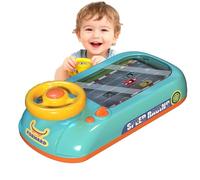 enseak Car Racing Adventure,Race Adventure Car Steering Wheel Toy,Musical Steering Wheel Toy,Interactive Racing Simulator Console with Gear Lever,Gaming Console Toy for Boys and Girls Ages-A