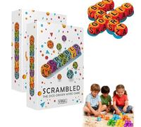 enseak Jeu De Dés Brouillés，Jeu De Mots avec Dés Mélangés pour 1 À 5 Joueurs - Jeu De Société Amusant Et Stimulant，Voyages Et Soirées en Famille - Apprenez des Mots Tout en Vous Amusant-2PCS