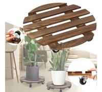 enseak Porte Plante A roulettes,Supports De Pots De Fleurs À roulettes,Diamètre 25/30 Cm,Capacité De Charge 80 Kg,Support À Roulette Plante,Transport Simple,Support Pot De Fleur