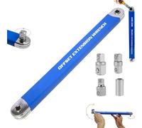 enseak Pro Zero Offset Extension Wrench,Wrench Extender,15 inch Multifunctional Extension Wrench with 1/4", 3/8",Square Drive Adapters,Best Impact Offset Extension for Tight Space-A