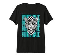 Enseignant Amusant de quatrième année, Chat Sauvage, rentrée Scolaire T-Shirt Haut de Gamme