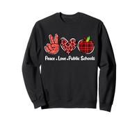 Enseignant d'école publique Peace Love Soutien à l'éducation publique Sweatshirt