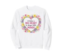 Enseignant-éducateur en Forme de Grand cœur et de Petits Esprits Sweatshirt