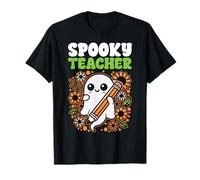 Enseignant Effrayant, fantôme de Professeur d'halloween avec Crayon Groovy T-Shirt