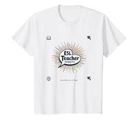 Enseignant ESL : Changer des Vies Un Mot à la Fois T-Shirt, Enfant, Blanc, 8 Ans