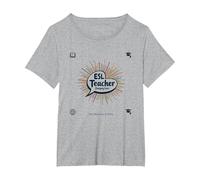 Enseignant ESL : Changer des Vies Un Mot à la Fois T-Shirt, Femme Grandes Tailles, Gris Chiné, 2X