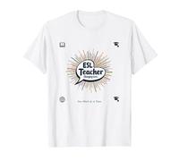 Enseignant ESL : Changer des Vies Un Mot à la Fois T-Shirt, Homme, Blanc, XXL