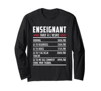 Enseignant Métier Idée Cadeau Humour pour Enseignant Manche Longue