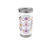 Enseignant Parent Equality Inclusion Advocate Halloween Ghosts Gobelet isotherme en acier inoxydable double paroi
