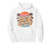 Enseignant Vacances d'été Plage Pas Enseignement Rétro Coucher de Soleil Sweat à Capuche