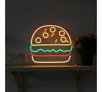 Enseigne Au Néon, Décoration Murale LED pour Bar, Panneau Néon en Acrylique Alimenté par USB pour Décoration De Chambre, Bar, Pub, Boutique, Restaurant, Concert, Décoration Mur, Hamburger A