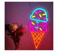 enseigne au néon Décorations de salon avec néons en forme crème glacée