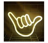Enseigne au néon Lettres colorées Intérieur Luminaires Néon Arc-en-ciel OK Geste Mur Signe Chambre Décor Suspendu(Jaune)