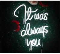 enseigne au néon Luminaires Enseigne Lumineuse Au Néon C'était Toujours Toi Pour Mariage Bachelorette