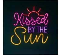 Enseigne au néon Néon signe Lampe Kissed By The Sun Panneau De Bienvenue D'été Ambiance Plage Décoration 51cm