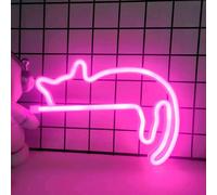 Enseigne Au Néon Pour Chat,Décoration Murale,Panneau Lumineux Led,Magasin D'animaux,Club D'animaux,Usb,Pour Chambre,Maison,Fête,Cadeau D'anniversaire - Type A Cat Pink