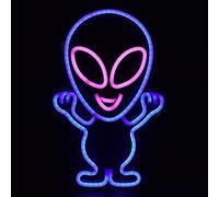 Enseigne Au Néon, Rose Et Bleu LED Alien Neon Light Alimenté Par USB Lampe De Nuit Décorative Light Up Sign Cadeau Innovant Pour la Maison Bar Salle De Jeux