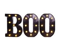 Enseigne BOO avec lettres illuminées, signe de chapiteau d'Halloween BOO avec lumière LED, décoration murale de table pour enfants
