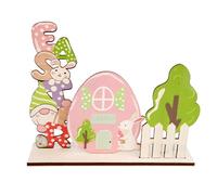 Enseigne de table de Pâques - Décoration en bois de Pâques, maison de lapin de nain, décoration en bois, centre de table en forme de lapin, cabine de bonbons, décoration artistique pour table