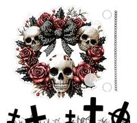 Enseigne Horreur Pour Porte D'entrée - Rond Acrylique Horreur Pour Porte Principale | Ornement Gothique Festif Suspendu pour Décoration Scènes dans la Chambre Porche Clôture Mur Ferme Étagère Fenêtre