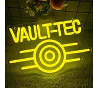 Enseigne LED néon Vibrant Cyberpunk Vault Tec - Alimentée par USB, Gradable, Jaune, Haute Qualité, Silencieuse 12,2 * 7,8 poucesPMMA