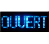 Enseigne lumineuse à LED OUVERT bleu 60x30x2.5cm