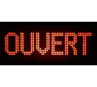 Enseigne lumineuse à LED OUVERT Rouge 60x30x2.5cm