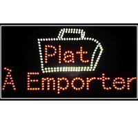 Enseigne lumineuse à LED Plat A Emporter 60x30x2.5cm