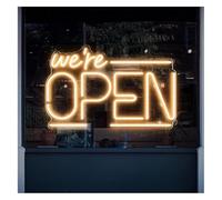 enseigne lumineuse au néon Décoration lumineuse au néon à suspendre pour enseignes Nous sommes ouverts(Beige)