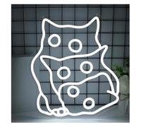 enseigne lumineuse au néon Enseigne lumineuse néon chat, intensité variable, pour décoration murale d'anniversaire, 33 cm x 38,5