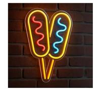 Enseigne lumineuse au néon Enseigne lumineuse néon Corn Dogs pour restaurant, restauration rapide, cuisine, hôtel, magasin décoration de fête 40 cm
