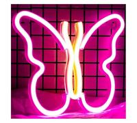 Enseigne lumineuse au néon Lettres colorées Intérieur Luminaires Néon Veilleuse Signe Papillon Lampe Au Salon Barre Décoration(3)