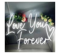 Enseigne lumineuse au néon Lumières Love You Forever néon en forme de cœur Veilleuses à intensité variable