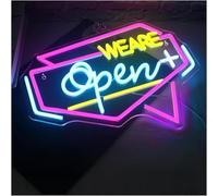 enseigne lumineuse au néon Nous sommes ouverts pour les enseignes au néon pour lumières de bienvenue à intensité variable alimentées pour la décoration