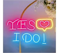 enseigne lumineuse au néon Oui, je le fais pour enseigne au néon pour décoration murale de mariage, lettre avec cœur et lumière 45 cm x 30