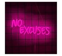 enseigne lumineuse au néon Pas d'excuses pour une enseigne lumineuse inspirante et motivante pour salle de pour sport ! Décoration murale avec