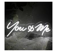 Enseigne lumineuse Enseignes au néon pour vous, pour et pour moi Le monde est à Lumières Panneau LED Salle de fête Bar Lampes vacances(Blanc,B)