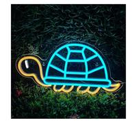 Enseigne lumineuse Enseignes lumineuses néon en forme de tortue alimentées par une source lumineuse idéales pour la décoration vitrines(A)