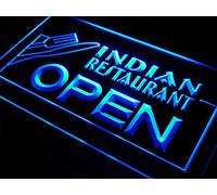 Enseigne Lumineuse i643-b Indian Restaurant OPEN Food Cafe Neon Light Sign