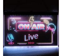 Enseigne Lumineuse LED Multicolore "ON AIR" - Panneau Décoratif à Suspendre pour Studio, Streaming, Bar - Alimentation USB - Design Moderne (POUR MUR)