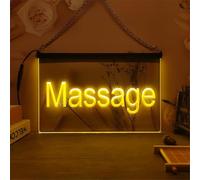 Enseigne Lumineuse LED pour Salon De Massage, Sculpture 3D, Néons pour Décoration Murale De Salle De Travail, Panneaux Lumineux USB, Yellow, 30x20cm