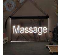 Enseigne Lumineuse LED pour Salon De Massage, Sculpture 3D, Néons pour Décoration Murale De Salle De Travail, Panneaux Lumineux USB, White, 60x40cm