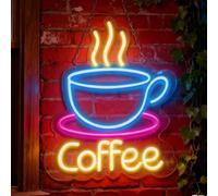 Enseigne lumineuse LED pour tasse à café, enseigne lumineuse LED pour tasse à café, panneau lumineux pour café, lettres lumineuses, lumière néon pour famille, restaurant, salon, cuisine, fenêtre